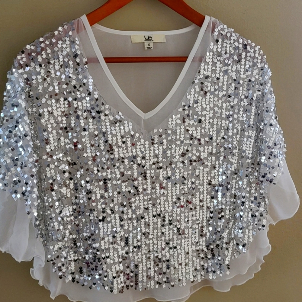 Size Small- color White - silver sequins